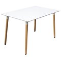 Kd Gabinetes Mid Century Modern White Dining Table, White KD2533024